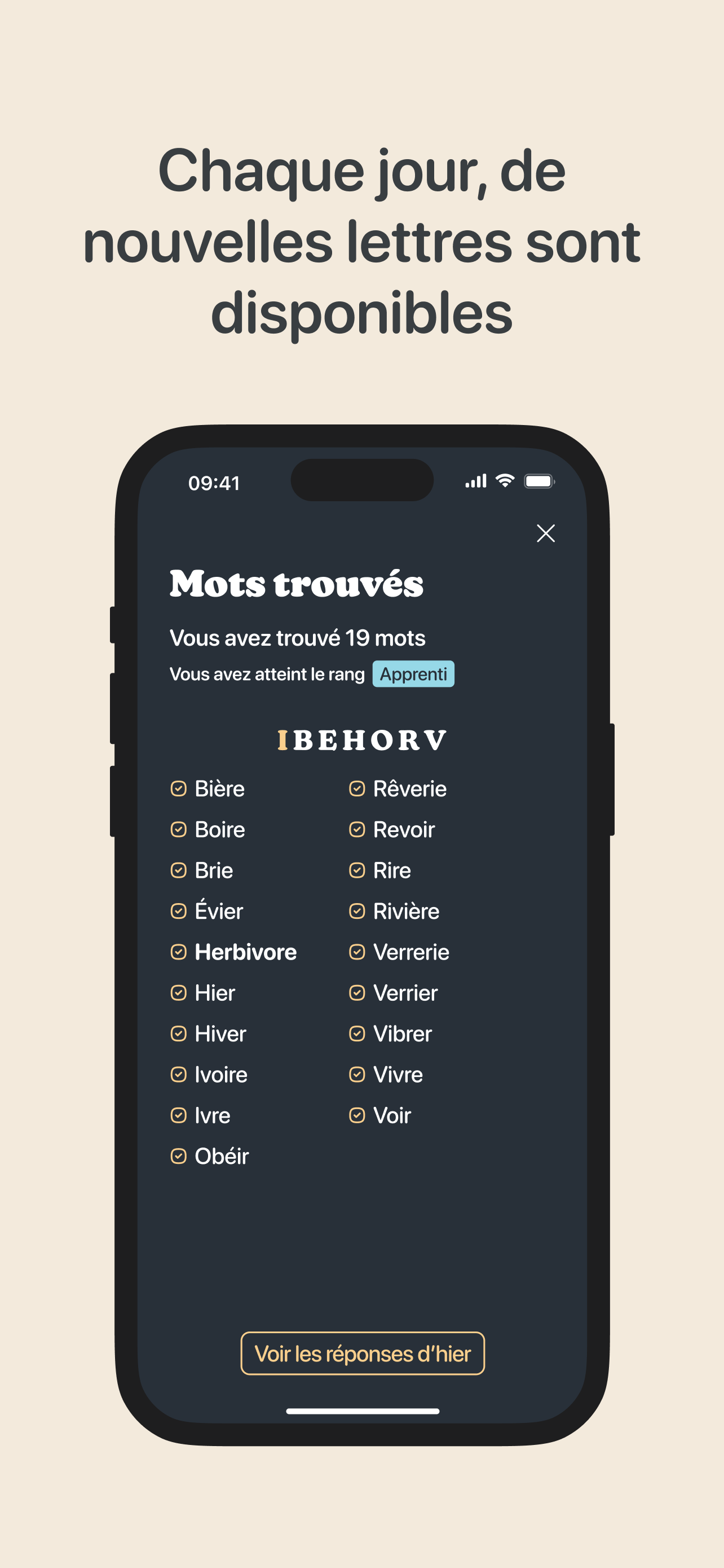 Chaque jour, de nouvelles lettres sont disponibles